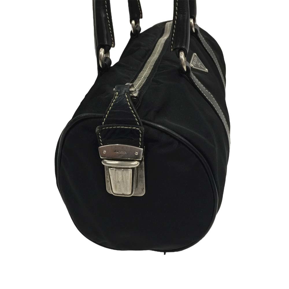 Prada Mini Boston Bag Triangular Plate Nylon X Le… - image 6